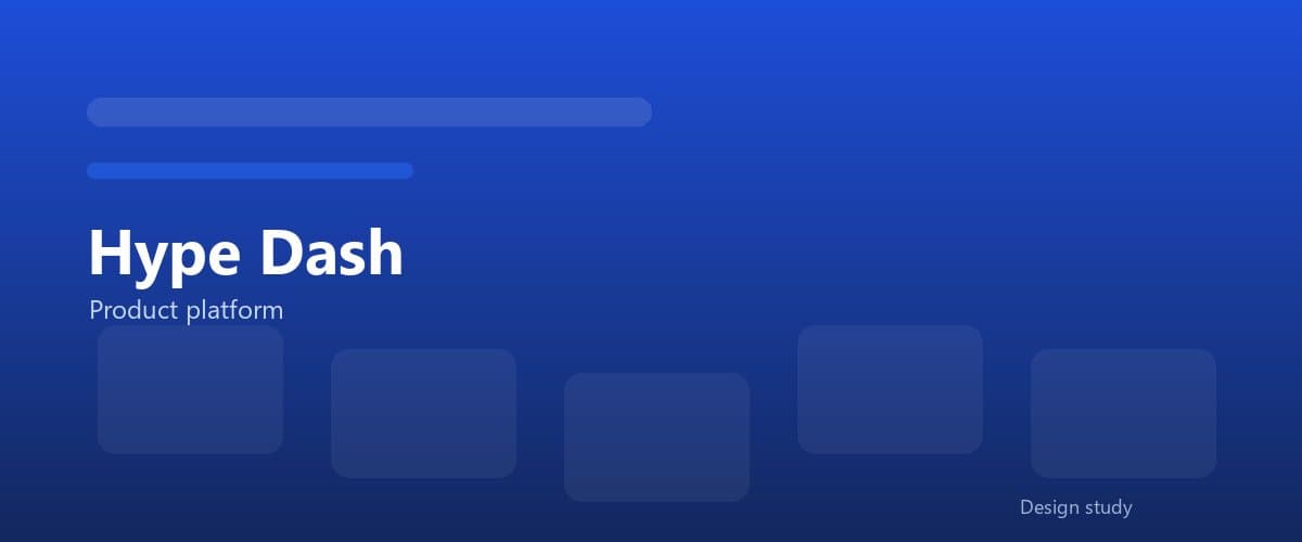 Placeholder artwork for Hype Dash, labelled product platform.