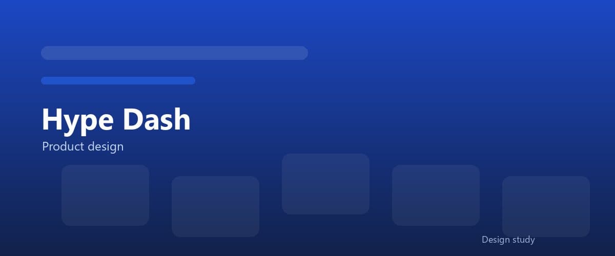 Placeholder artwork for Hype Dash, labelled product design.