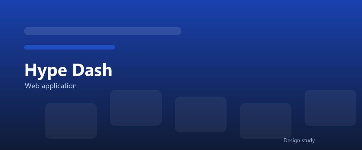 Placeholder artwork for Hype Dash, labelled web application.