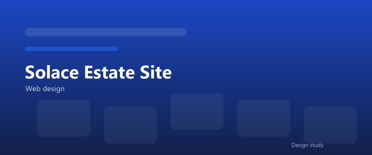 Placeholder artwork for Solace Estate Site, labelled web design.
